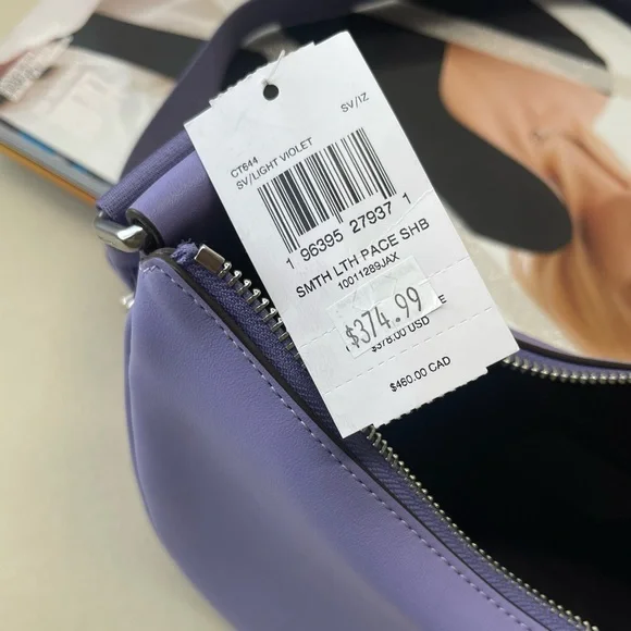 (new+tag) Coach smooth leather shoulder bag/ crossbody halfmoon violet
